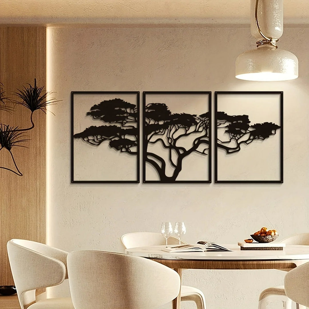 Black Metal Wall Art Decorative Painting Three-piece Set