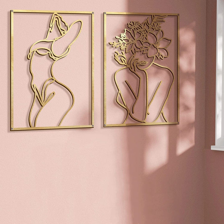 Metal Wall Decoration Art Body Line