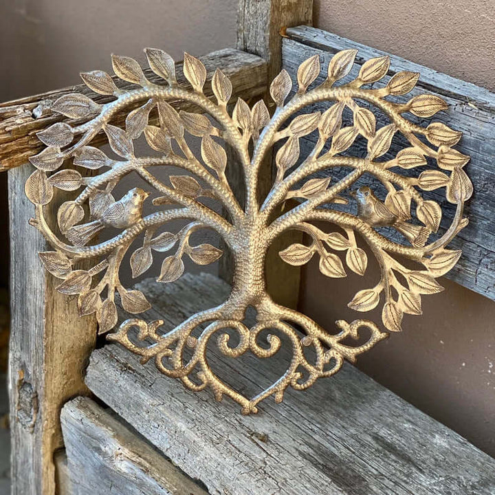 Metal Wall Art Heart Tree Of Life Home Decoration Artifact