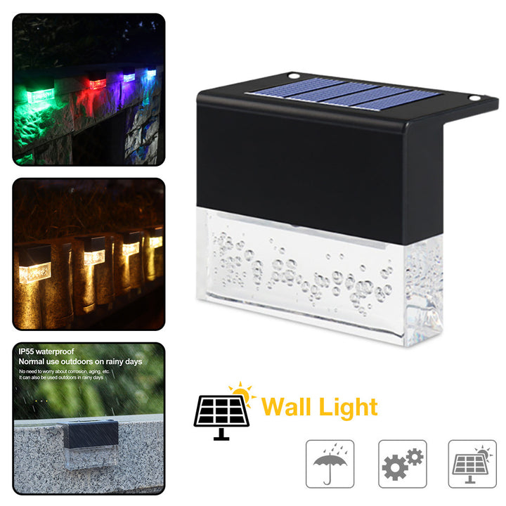 Waterproof New RGB LED Solar Light Step Fence Light